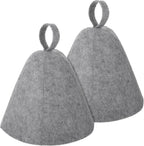 Lusofie 2 Pcs Sauna Cap for Spa with Hanging Loop - Felt Wool Sauna Hat for Women Men - Insulating Headgear for Steam Room Banya Bathhouse