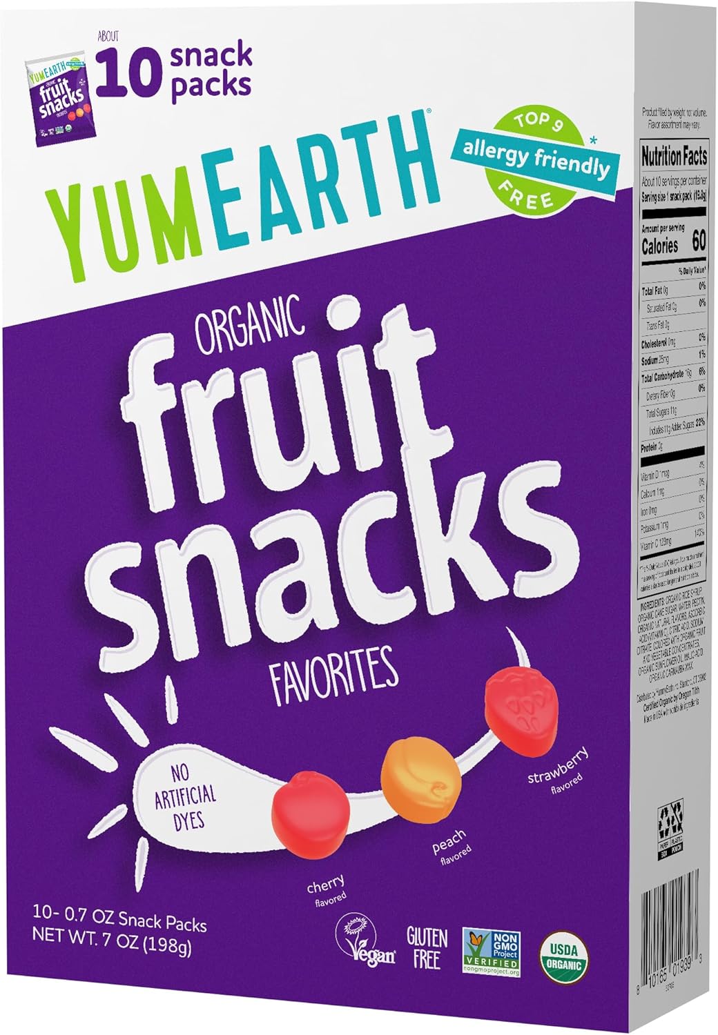 YumEarth Organic Fruit Snacks Box, 0.7 Ounce (Pack of 10)