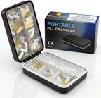 Travel Pill Organizer Box – Moisture Proof Case with Magnetic Closure, Large 8-Compartment Holder for Pills, Vitamins and Supplements, Reliable Medicine Organizer for Daily Use at Home or on the Go