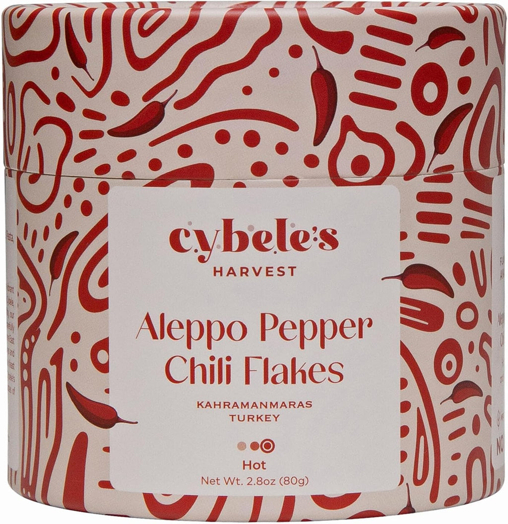 Cybele’s Harvest Aleppo Pepper Flakes 2.8oz, Turkish Red Chili Flakes, Crushed Red Pepper (Pul Biber) (Hot)