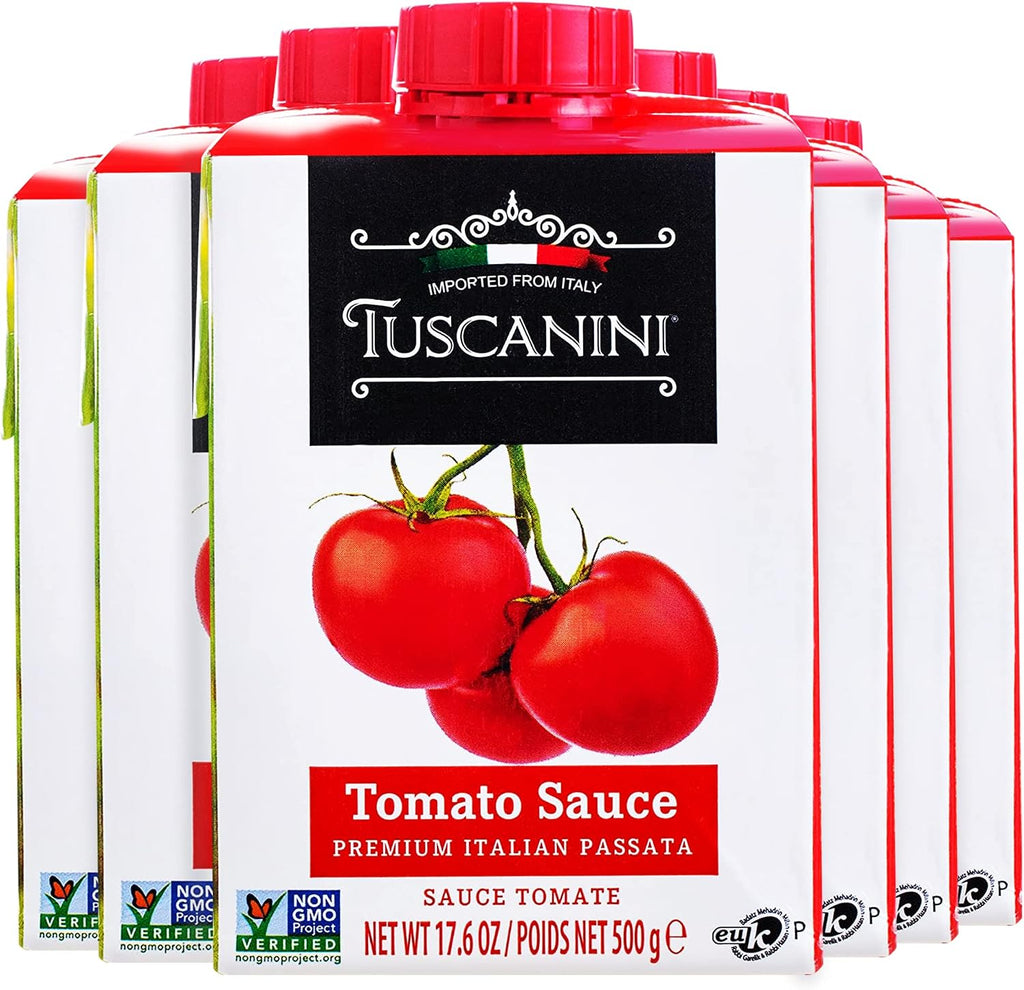 Tuscanini Italian Tomato Sauce, Premium Italian Passata, 17.6oz (6 Pack) | Resealable, Product of Italy