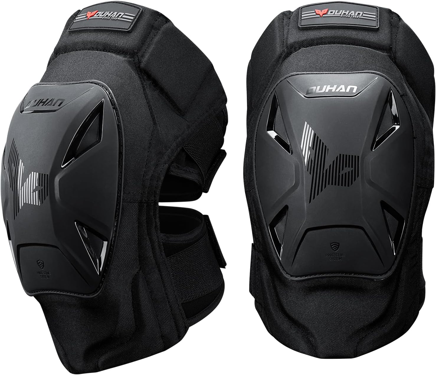 DUHAN Motorcycle Knee Pads for Men & Women - Motocross, Dirt Bike, MTB, Skateboarding Protective Gear - CE Level 1 Certified - Black