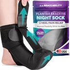 BraceAbility Plantar Fasciitis Relief Night Splint Sock - Soft Achilles Tendonitis Brace for Women and Men, Foot Drop, Planters Facetious Night Sling Boot for Sleeping and Stretching Support (S)