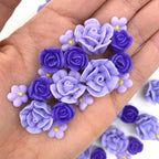30 Violet Icing Flowers | Small Edible Roses | Lavender Sugar Flowers | Violet Sprinkles | Simply Sucré
