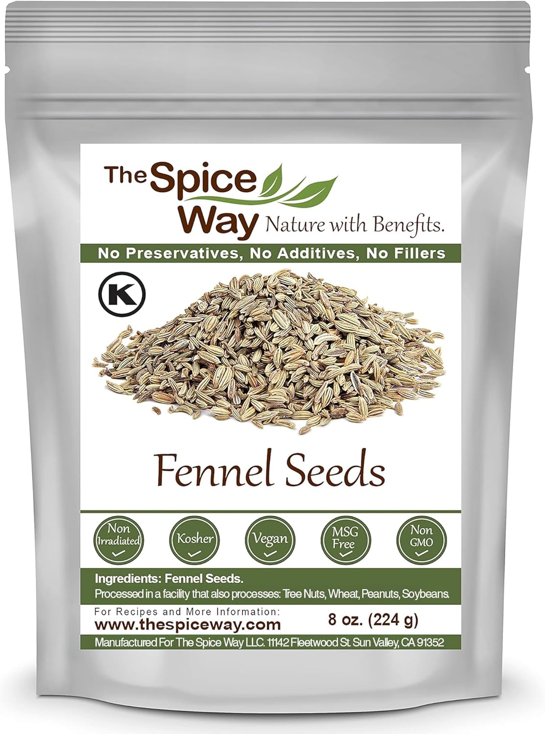 The Spice Way Fennel Seed - bulk whole seeds great for tea and cooking 8 oz