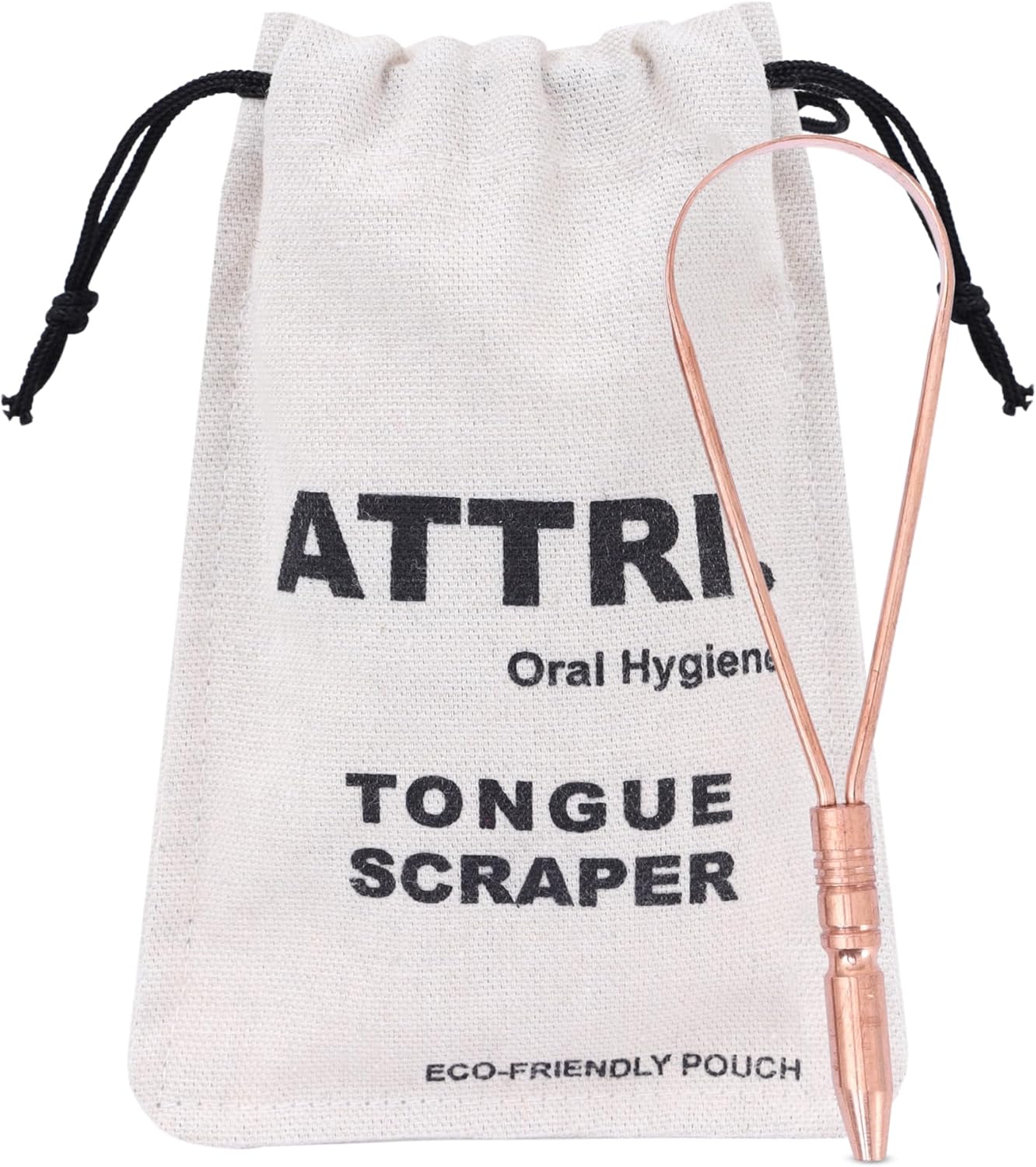 100% Pure Copper Single Handle Tongue Scraper Eco-Friendly Pouch for Adults and Kids - Durable Tongue cleaner Copper - Tough Scraper Oral Care & Hygiene-Unique design
