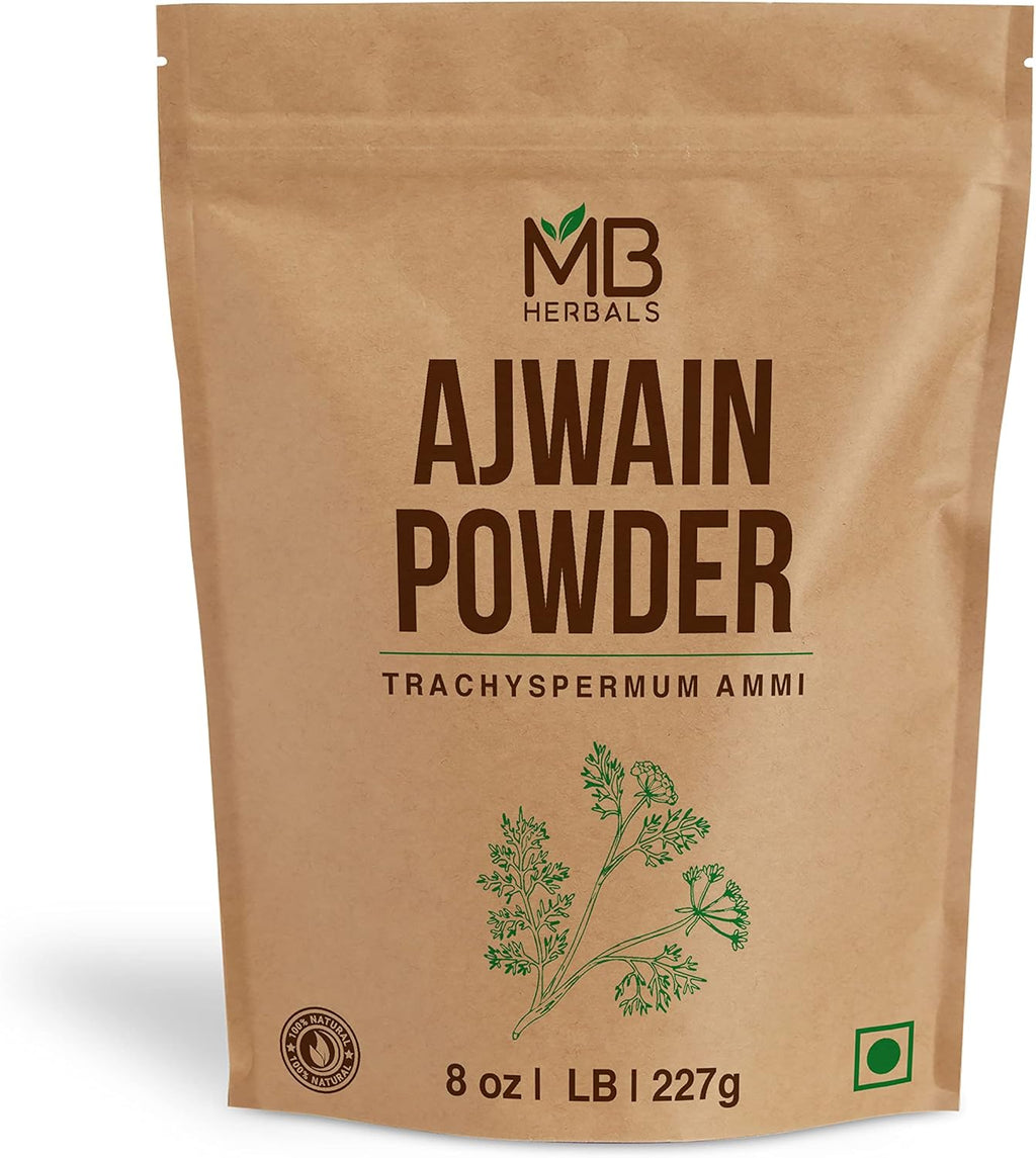 MB Herbals Ajwain Powder 8 oz (227 Gram / 0.5 LB) | Ajowan Powder | Carom Seed Powder | Trachyspermum ammi | Gluten Free | Non GMO