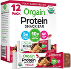 Orgain Organic Vegan Protein Bars, Peanut Butter Chocolate Chunk - 10g Plant Based Protein, Low Calorie Healthy Snacks, No Lactose or Soy Ingredients, Gluten Free, Non-GMO - 1.41 Oz (Pack of 12)