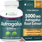 Astragalus Root | 8 Month Supply | Immune & Energy Support | 20:1 Astragalus Extract with 70% Polysaccharides | High-Concentration Adaptogen Support for Vitality | Vegan & Non-GMO | 250 Capsules