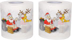 SummitLink 2 Rolls of Merry Christmas Santa Claus Toilet Paper Tissue Napkin Prank Fun Birthday Party Novelty Gift Idea