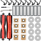 36Pcs Accessories Kit for Xiaomi 5 Pro / OV21GL Robot Vacuum, 1 Main Brush,1 Rubber Brush,8 Hepa Filter,8 Side Brushes,8 Mop Pads,8 Dust Bags,2Cleaning Tool Replacement Parts