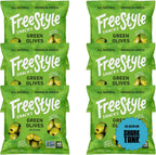 Freestyle Snacks Olive Snack Packs - As Seen on Shark Tank - Single Serve - Fresh Pitted Green Olives, Grown in Greece, All Natural, Non-GMO, Sugar-Free, Salty Snack - Original, 1.1oz (6 Pack)