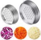 2 Pcs Mason Jar Grater Lids - Stainless Steel Cheese Grater Shaker Lids For Wide Narrow Mouth Jars Multipurpose Kitchen Accessory