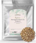 Starwest Botanicals Organic Astragalus Root - Dried Herb for Tea, Cut & Sifted, Certified Kosher, Non-GMO - Bulk 1 lb Bag