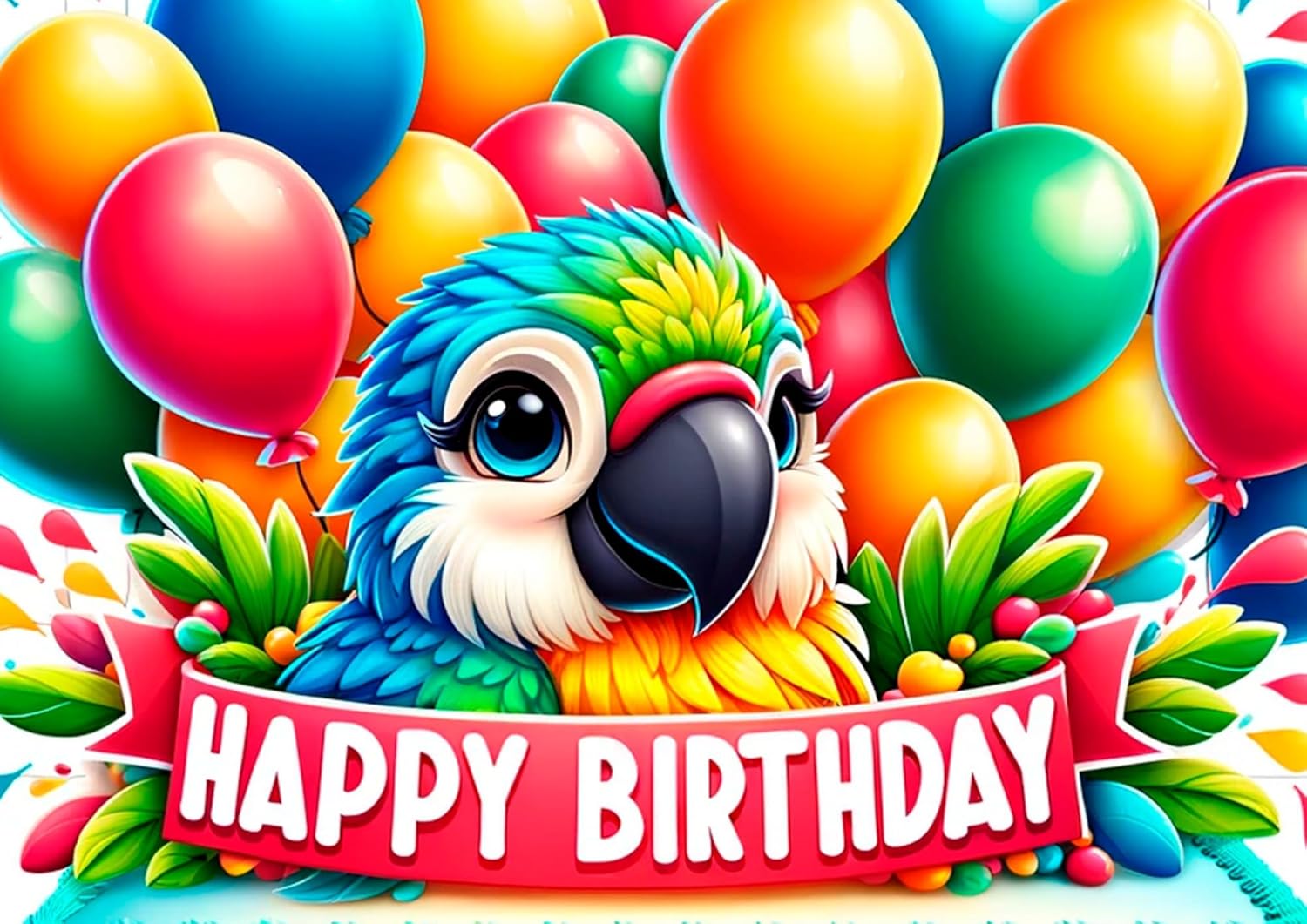 8.3 x 11.7 Inch Edible Square Cake Toppers – Parrot Themed Birthday Party Collection of Edible Cake Decorations