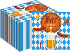 120Pcs Oktoberfest Napkins Happy Oktoberfest Theme Napkins Paper Luncheon Napkins Disposable Paper Hand Towels for Festival Dinner Party (6.5x 6.5 Inch)