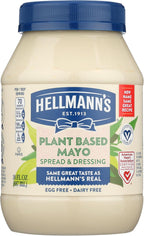 Hellmann's Plant Based Mayonnaise, Egg Free, Dairy Free, 30 Fluid Ounces (Pack Of 6)