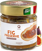 Gusta Figs Jam Preserve - Made in Italy Fruit Preserve & Jam - Only 2 Ingredients - Perfect Fig Jam for Baking - Non-GMO, All Natural - Fresh & Genuine Italian Delicacy - 9.17oz Glass Jar