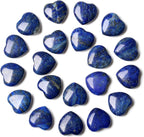 YATOJUZI 20PCS Lapis Lazuli Heart Healing Crystals Natural Lapis Lazuli Crystal Set Blue Love Stones Polished Stone Bulk Wholesale Mini Pocket Gemstones Reiki Energy Gifts for Women Men
