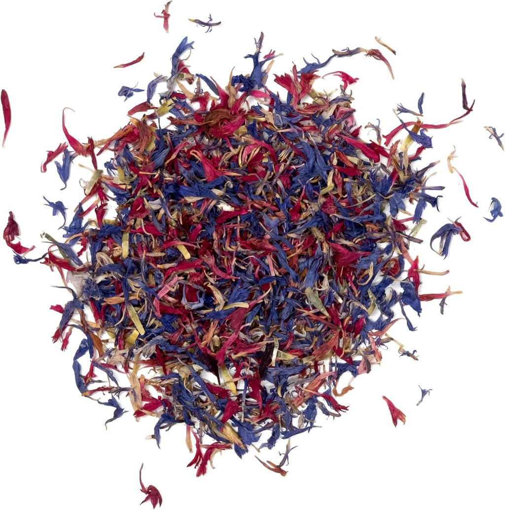 MagJo Naturals, Fireworks Petal Blend (1 oz) Edible Dried Flowers, Topping on Cupcakes, Desserts, Natural Culinary Grade, Espresso, Cappuccino, Patriotic Sprinkles