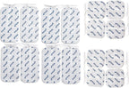 16 axion TENS Unit Electrode Pads Mix Set - 8 Square 2x2'' and 8 Rectangular 4x2'' Replacement Pads with 2mm Pin Connector Lead Wire for TENS Machines and Muscle Stimulators | Reusable Self-Adhesive