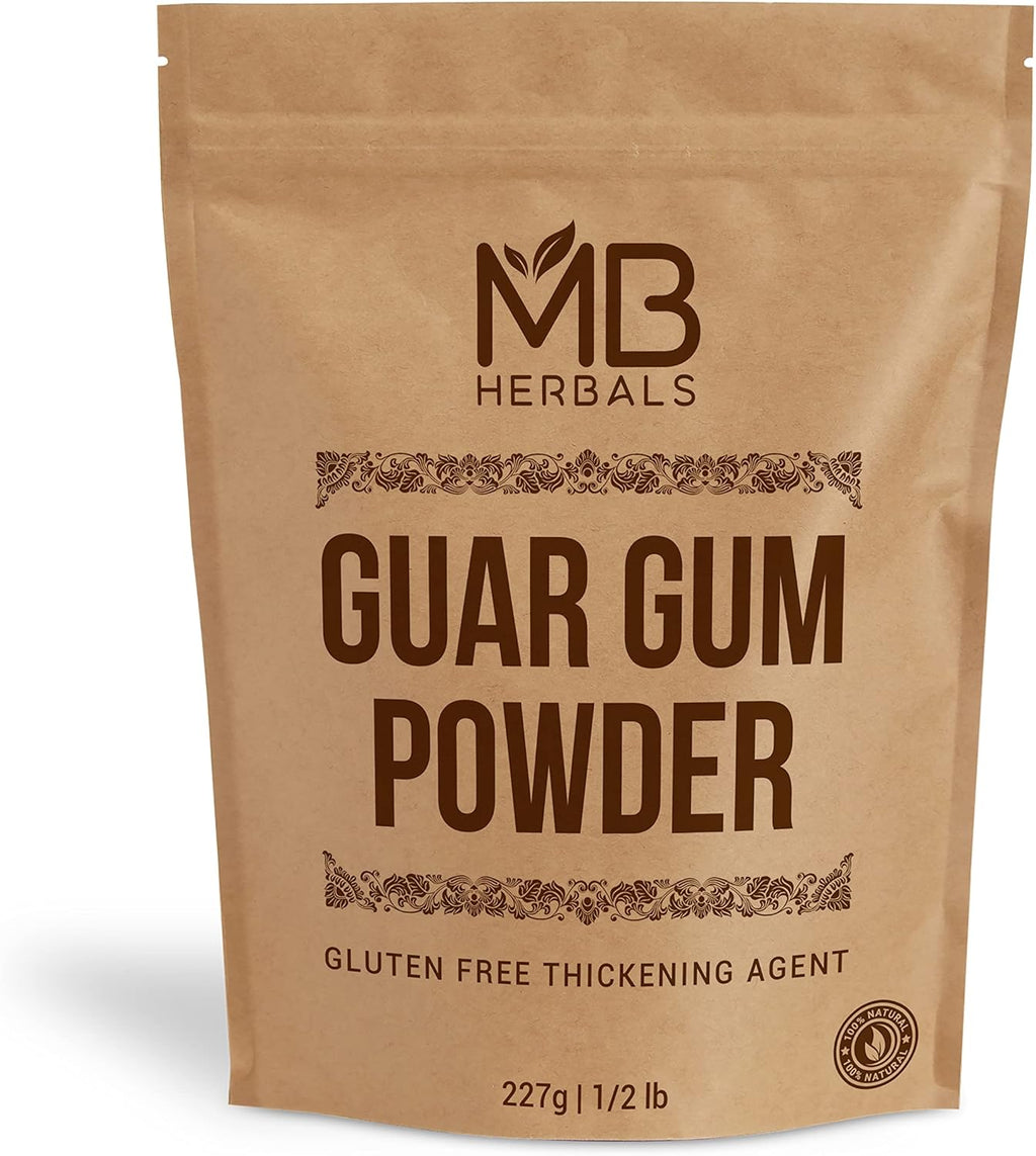 MB Herbals Guar Gum Powder 8 oz (0.5 LB / 227 Gram) | Gluten Free Thickening Agent for Soups Sauces Curries Ice-Creams