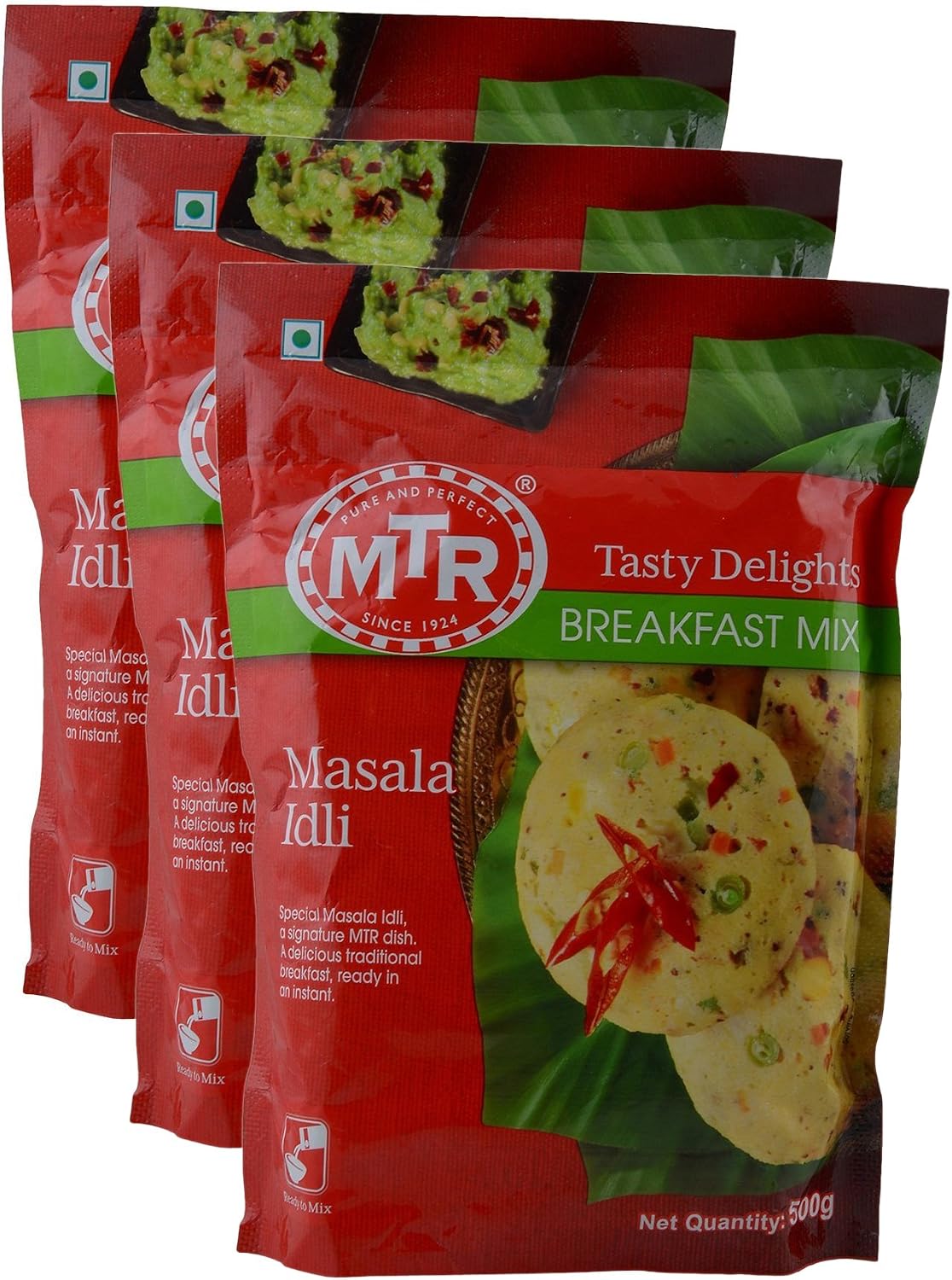 Star Combo - MTR Breakfast Mix Masala Idli, 500g (Pack of 3) Promo Pack.
