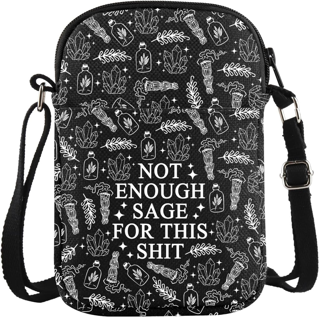 JXGZSO Funny Sage Bag Witchy Gift Not Enough Sage For This Sh*t Crossbody Bag Sage Lover Gift