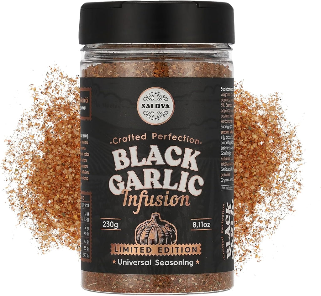Premium Black Garlic BBQ Rub – Limited Edition Universal Seasoning – Infused with Rich, Umami Flavour – Bold & Smoky Spice Blend – Large Jar (230g)