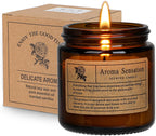 Rose Scandalwood Scented Candle for Woman, Aromatherapy Candle with Exquisite Glass Cup,2.8oz Soy Wax Candle for Home Scented,Christmas Brithday Gifts for Woman Mom