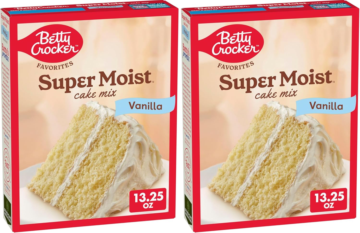 Betty Crocker Favorites Super Moist Vanilla Cake Mix, 13.25 oz (Pack of 2)