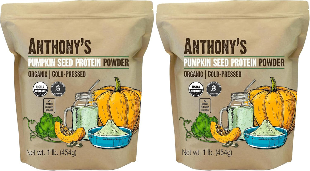 Anthony's Organic Pumpkin Seed Protein Powder, 1lb, Gluten Free, Non GMO, Unflavored, Plant-Based Protein (Pack of 2)