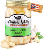 Amish Valley Products Country Pickled Garlic Sweet or Hot Flavor 15 oz Glass Jar (SWEET, 1-15oz JAR)
