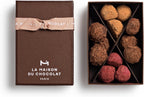 LA MAISON DU CHOCOLAT Flavored Truffles Gift Box, Gourmet French Dark Chocolate Gift Box (12 Pieces)