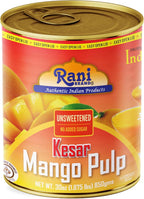 Rani Mango Pulp Puree (Makes Mango Lassi Shakes) Kesar Unsweetened 30oz (1.875lbs) 850g ~ Kosher | All Natural | NON-GMO | Vegan | No colors | Gluten Friendly | Indian Origin