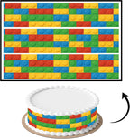 3 pcs Build Blocks Cake Strips Edible birthday cake strips, cake side borders, Icing Sheets 2.7X11.8