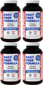Yerba Prima Daily Fiber Formula Powder - 12 oz (Pack of 4) - Soluble & Insoluble Dietary Fiber Supplement - Gut Health - Vegan, Non-GMO, Gluten-Free