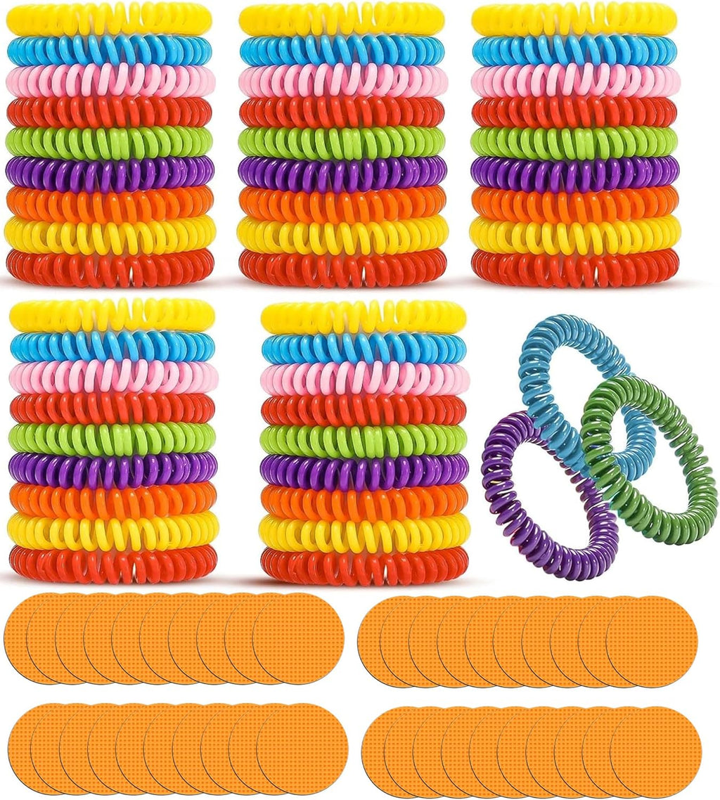 48 Pack Mosquito Repellent Bracelets with 60 Mosquito Repellent Patches, Individually Wrapped Mosquitoes Bracelets Stickers for Camping Swimming Outdoor Indoor, Deet Free