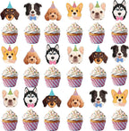 48 Pcs Pet Dog Party Cupcake Toppers for Puppy Birthday Baby Shower Party Decorations