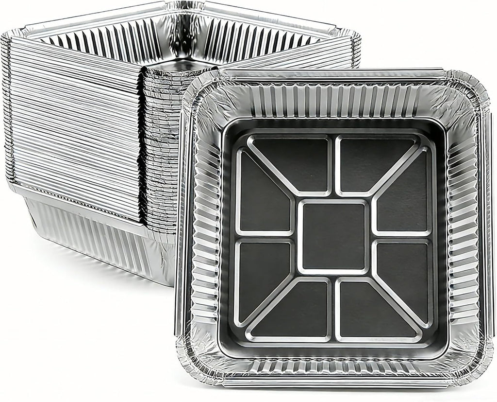 Aluminum Pans 8x8 inch-50 Pack Disposable Foil Pans, Square Aluminum Baking Cake Pans,Roasting Trays Disposable Food Containers Great for for Baking, Cooking, Heating, Storing, Prepping Food