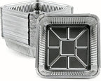 Aluminum Pans 8x8 inch-50 Pack Disposable Foil Pans, Square Aluminum Baking Cake Pans,Roasting Trays Disposable Food Containers Great for for Baking, Cooking, Heating, Storing, Prepping Food