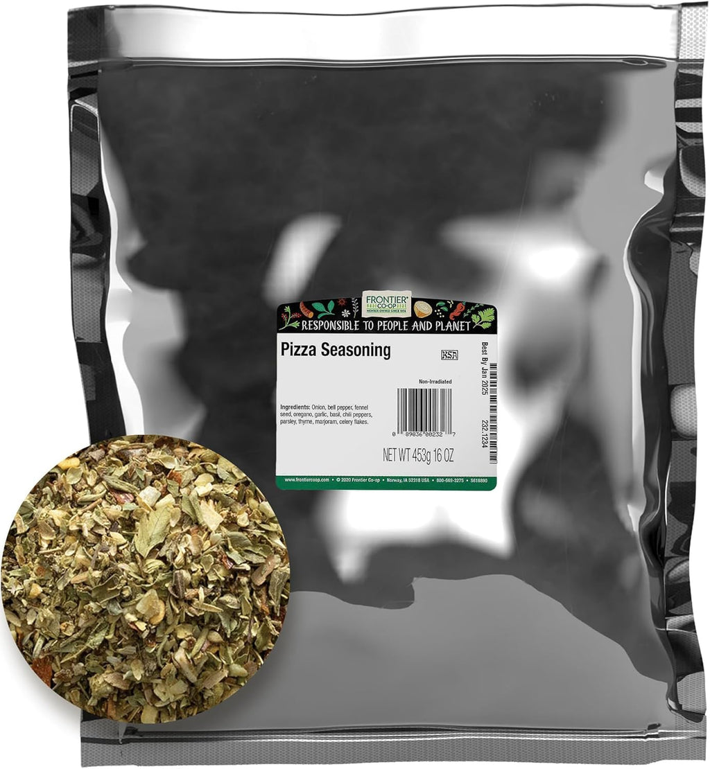 Frontier Co-op Pizza Seasoning, 1lb Bulk Bag – Natural Pizza Seasoning Spice Blend, Perfect Pizza Spice for Homemade Pizzas, Pasta & Italian Dishes
