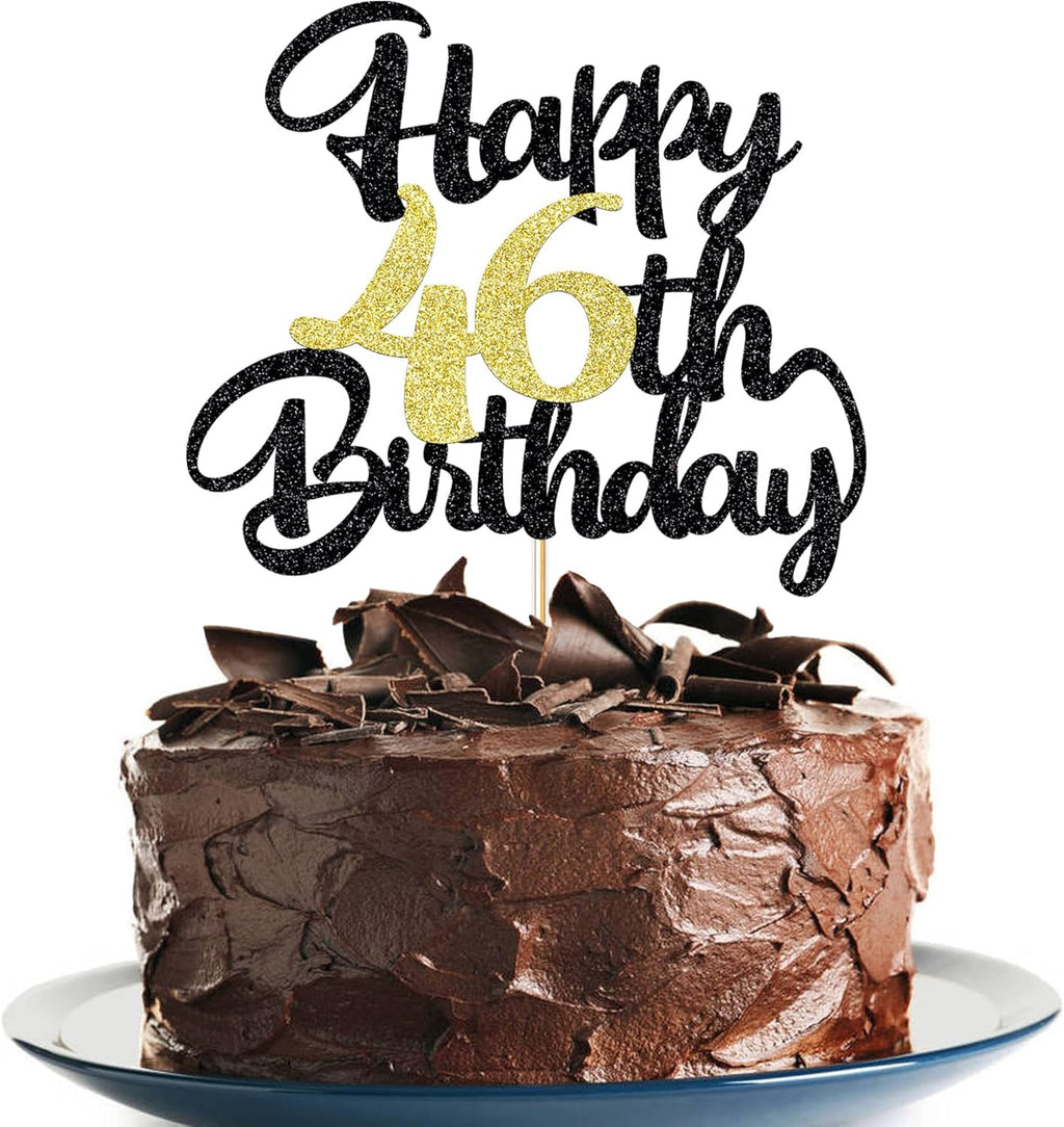 46th Happy Birthday cake topper happy birthday cake decoration 46th birthday party decoration gift plugin (46)