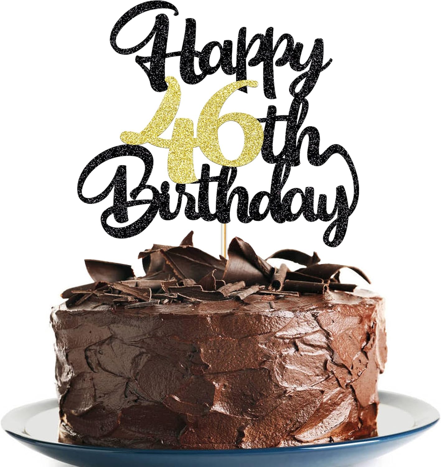 46th Happy Birthday cake topper happy birthday cake decoration 46th birthday party decoration gift plugin (46)