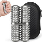 Handheld Fidget Toy, Metal Hand Roller Thumb-Press Massage Style Pain for Adult Relieve Stress Anxiety Tension, Office Travel Classroom, Novelty Gifts for Friends, 15+ - Sliver