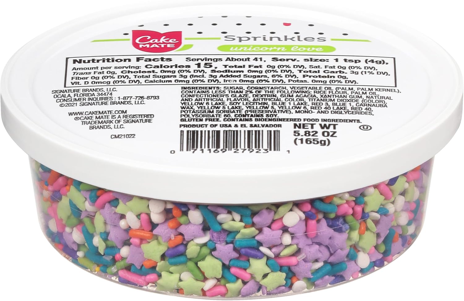 Cake Mate Unicorn Dessert Sprinkles - Unicorn Mix of Sprinkles/Jimmes, Perfect for baked goods, cookies, ice cream, cake, brownies 5.82oz