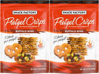 Snack Factory Buffalo Wing Pretzel Crisps, Non-GMO, 7.2 OZ Resealable Bag, (Pack of 2)