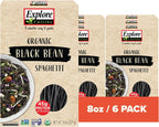 Explore Cuisine Organic Black Bean Spaghetti - Pack of 6 (8 oz) - Easy-to-Make Gluten Free Pasta - High in Plant Protein & Fiber - Vegan, Keto Friendly, Non-GMO - 24 Total Servings
