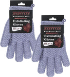 Exfoliating Dual Texture Bath Gloves for Shower Spa Massage and Body Scrubs, Dead Skin Cell Remover, body scrubber with Hanging Loop
