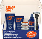Dollar Shave Club | Ultimate Set | 4 Swift Rinse Refill Cartridges, 1 Handle, 1 Prep Scrub 3 ounce, 1 Shave Cream 6 ounce, 1 Post Shave Dew 3.4 ounce